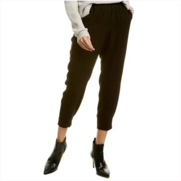 Vince Pants - Vince  Black Triacetate Crepe Elastic Waist Relaxed Ankle Jogger XS